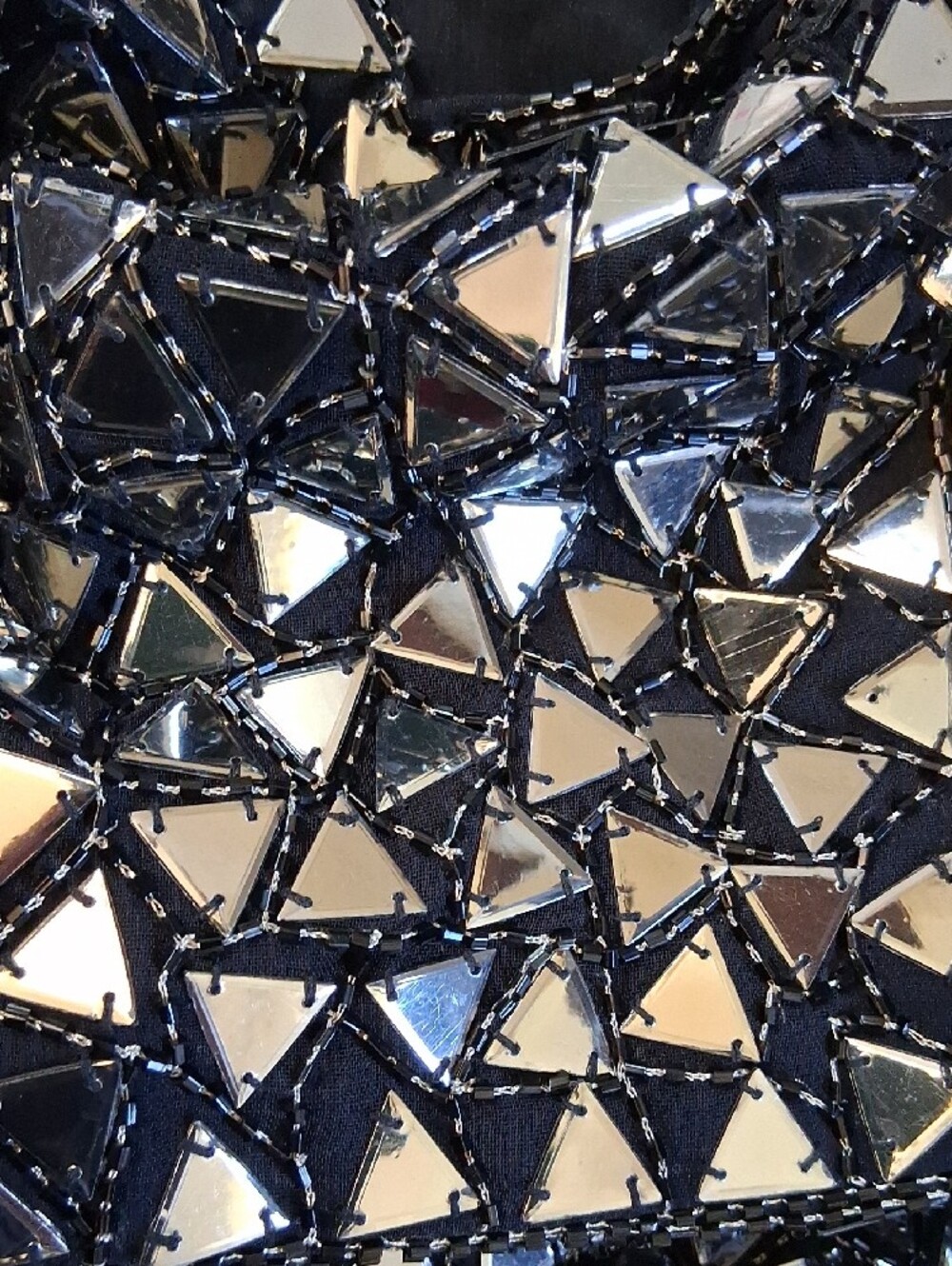 Parker Strapless Silver Mosaic Sequin Dress - Picture 4 of 6